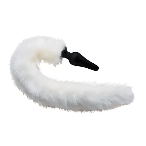 Anal Tailz White Fox Tail Butt Plug with Ears Set White