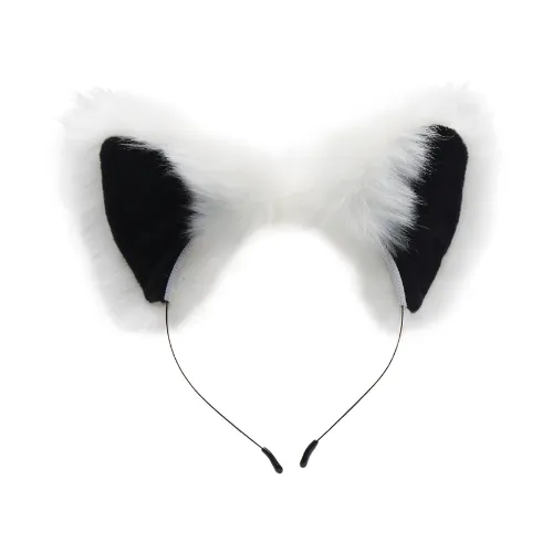 Anal Tailz White Fox Tail Butt Plug with Ears Set White