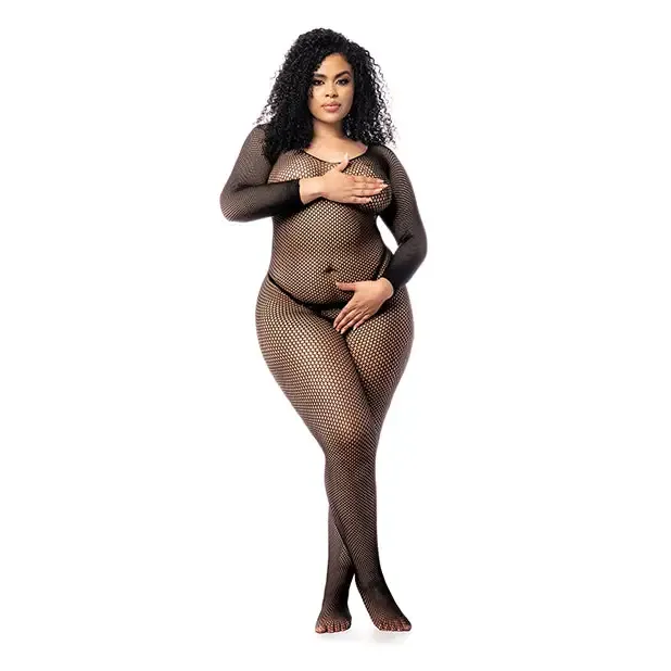 Long Sleeved All Over Fishnet Body Stocking Black Mapale Anal Long Sleeved All Over Fishnet Body Stocking Black Mapale Anal