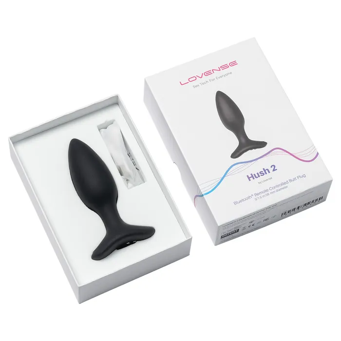 Lovense Hush 2 Vibrating RemoteControlled Butt Plug 15 Black Lovense Anal