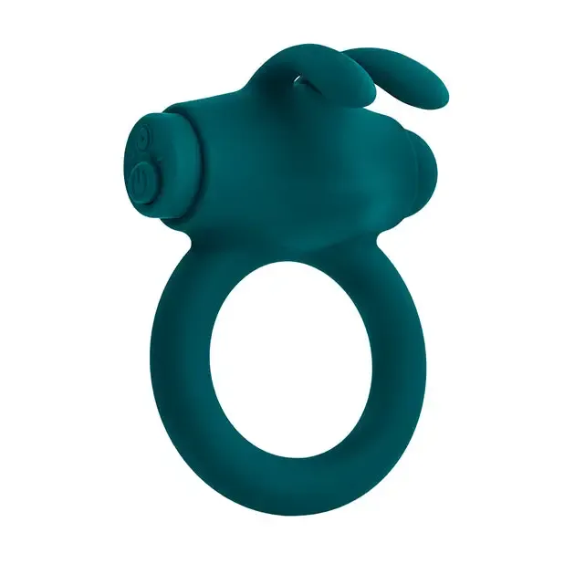 Playboy Pleasure Bunny Buzzer Cock Ring Deep Teal Evolved Novelties INC Male Sex Toys Playboy Pleasure Bunny Buzzer Cock Ring Deep Teal Evolved Novelties INC Male Sex Toys