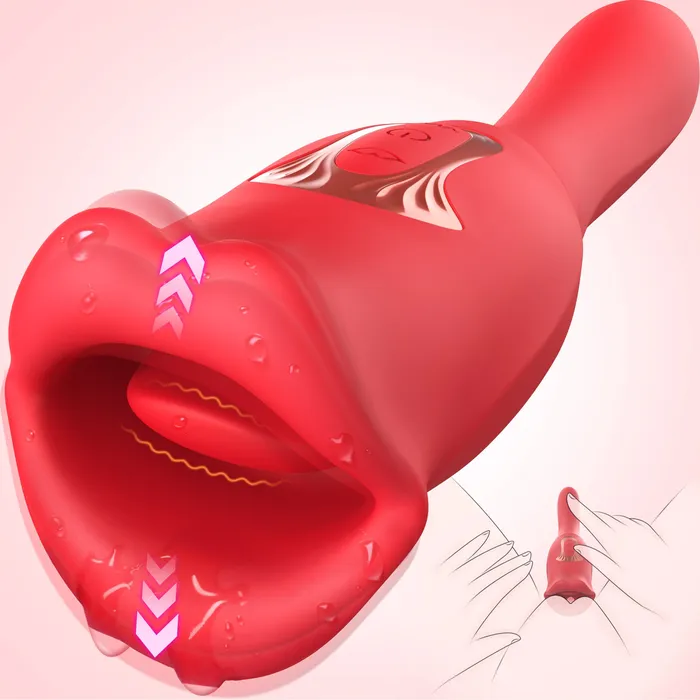 Amovibe Female Sex Toys Mouth Vibrator with Kissing Function Vibrating Tongue