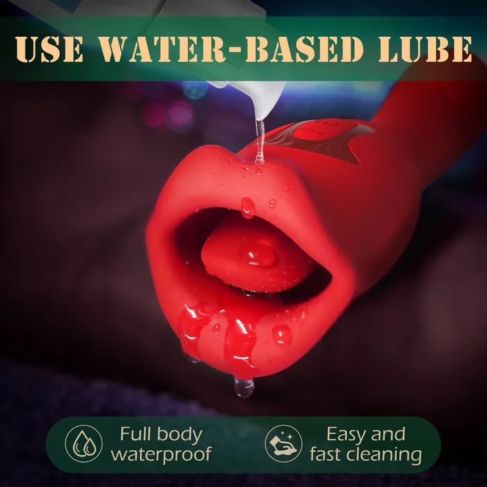 Amovibe Female Sex Toys Mouth Vibrator with Kissing Function Vibrating Tongue
