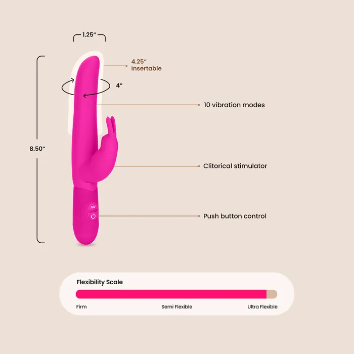 California Exotic Novelties LLC Female Sex Toys Posh Bounding Bunny slim silicone shaft