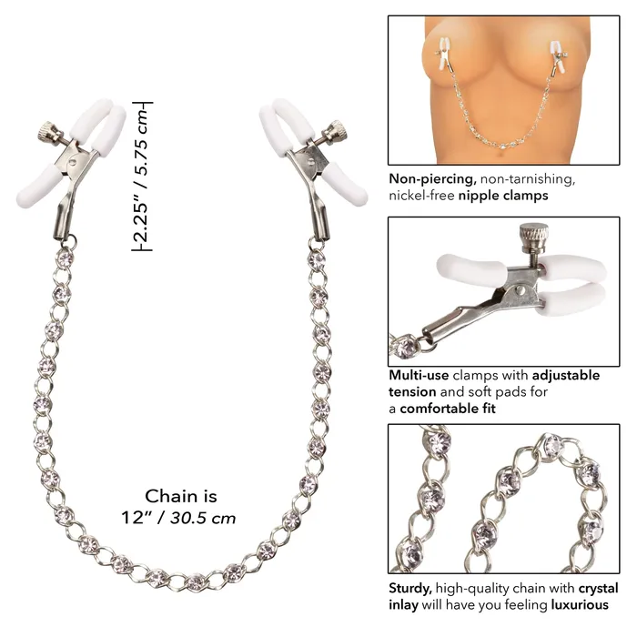 California Exotics Couples California Exotics Nipple Play Crystal Chain Nipple Clamps