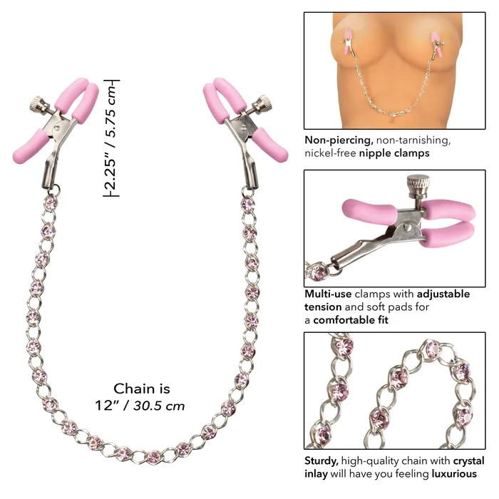 California Exotics Couples California Exotics Nipple Play Crystal Chain Nipple Clamps