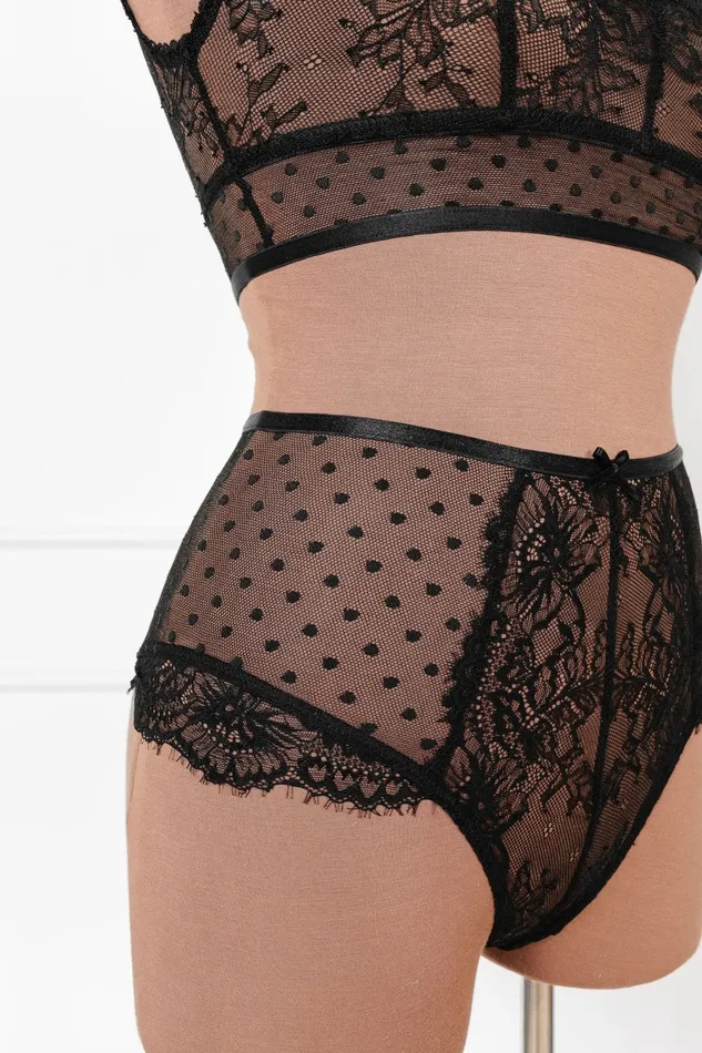 Lacy High Waist Crotchless Panty Black Mentionables Anal Lacy High Waist Crotchless Panty Black Mentionables Anal
