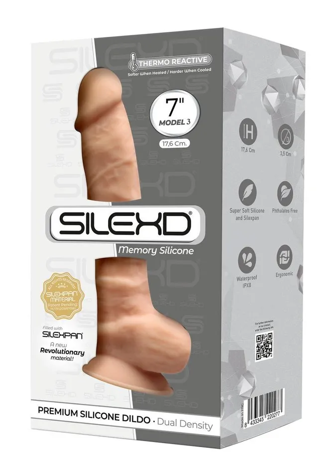 Female Sex Toys SilexD SilexD Model 3 Xd02 Silicone Realistic Dual Dense Dildo with Balls